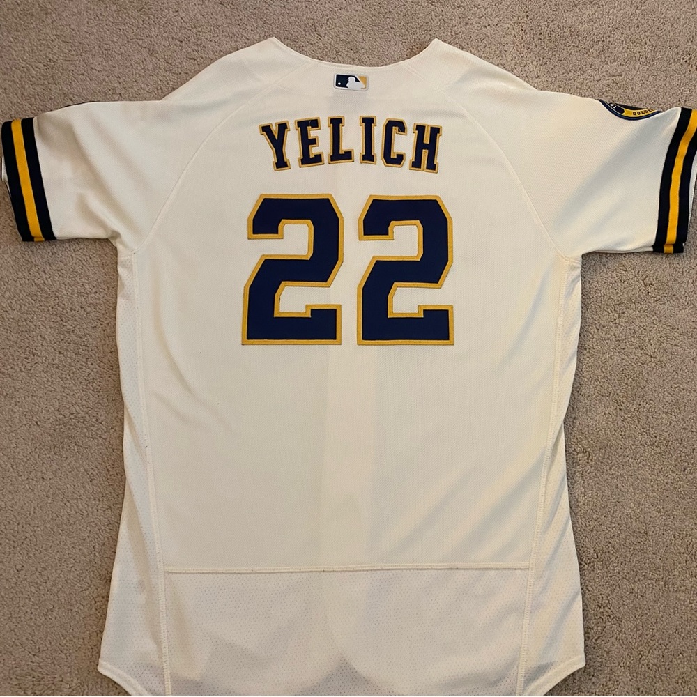 Christian Yelich Milwaukee Brewers Nike Authentic Collection Jersey Mens Large - Picture 2 of 6